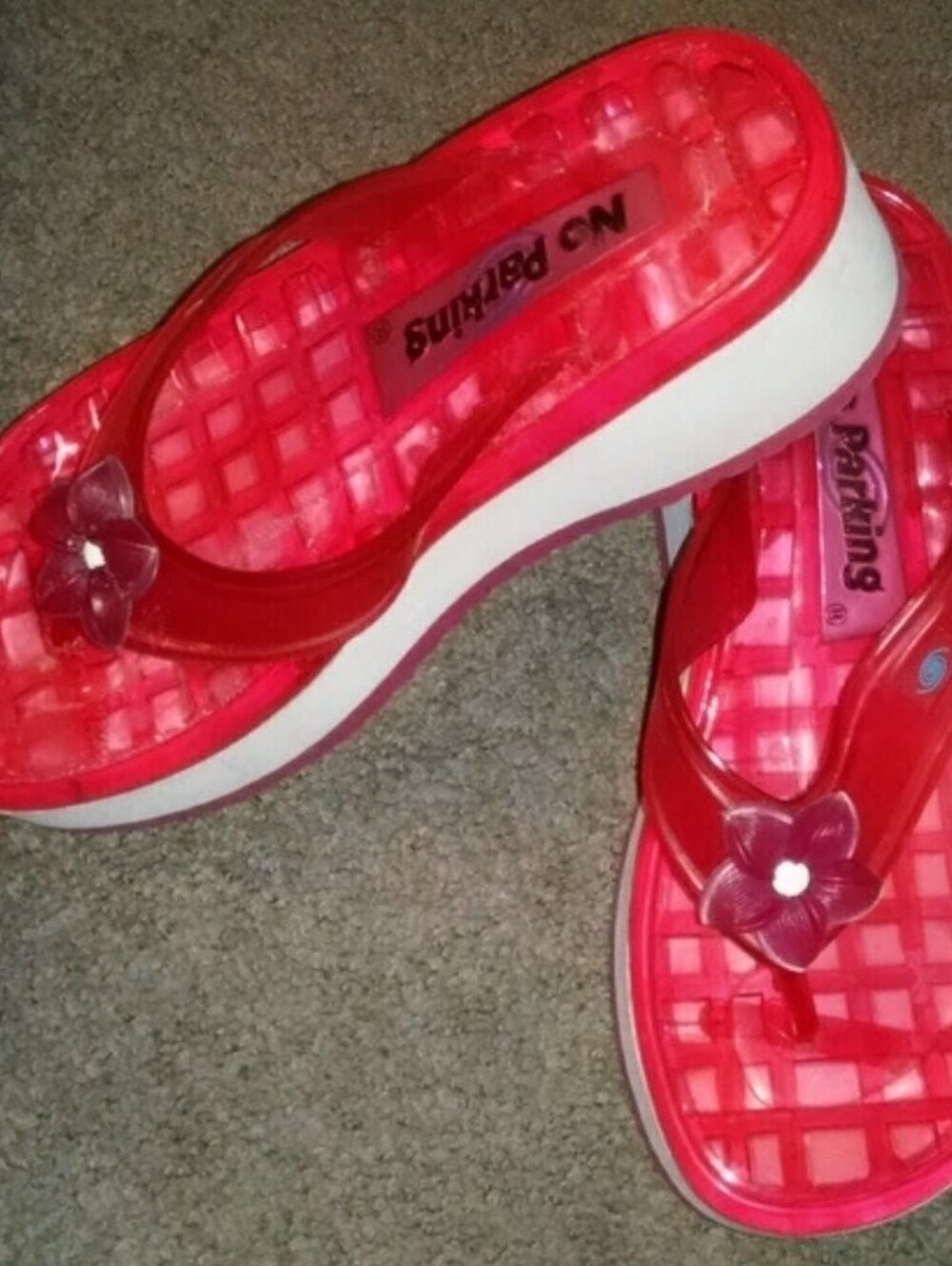 Vintage rare platform wedge sexy thong slippers shoes